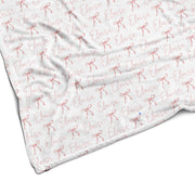 Sugar + Maple Plush Minky Fleece Personalized Blanket | Ballerina Bows