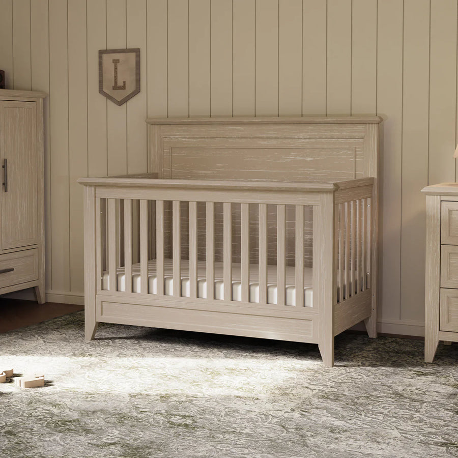 Monogram by Namesake Barrow Rustic 4-in-1  Convertible Flat Top Crib