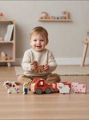 Baby Ganz | Wooden Tractor Playset