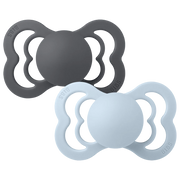 BIBS | Supreme Pacifiers 2 Pack - Iron/Baby Blue