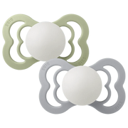 BIBS | Supreme GLOW Pacifiers 2 Pack - Sage/Cloud