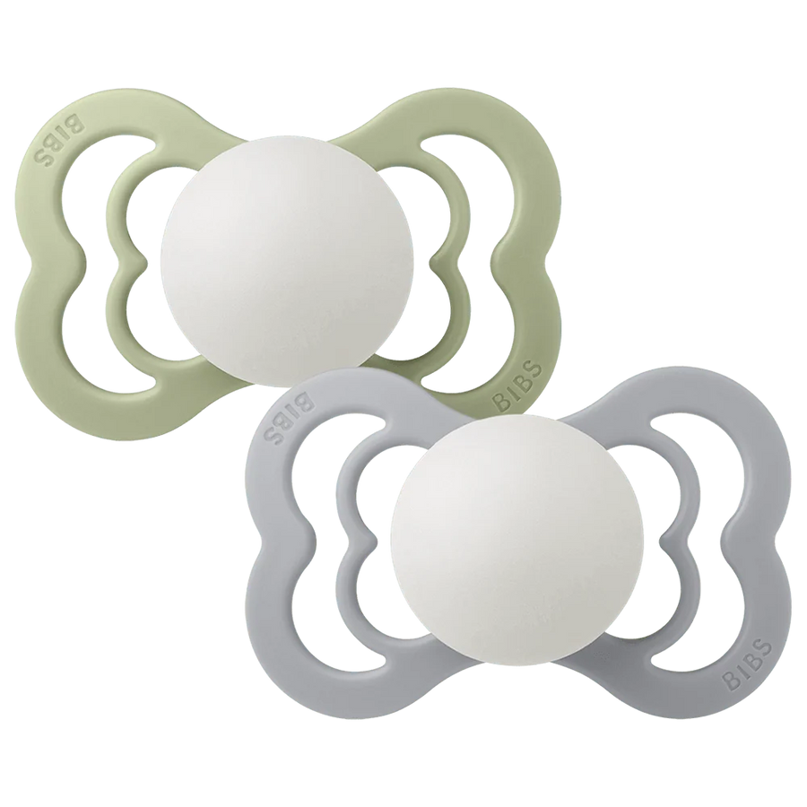 BIBS | Supreme GLOW Pacifiers 2 Pack - Sage/Cloud