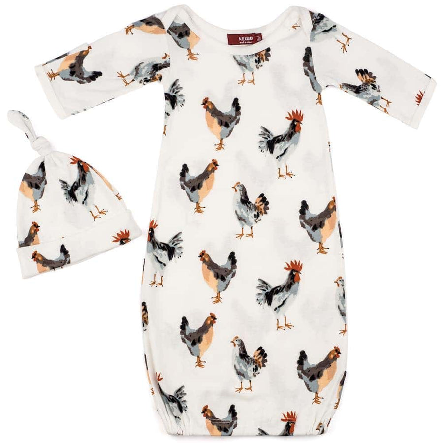 Milkbarn | Newborn Chicken Gown & Hat Set