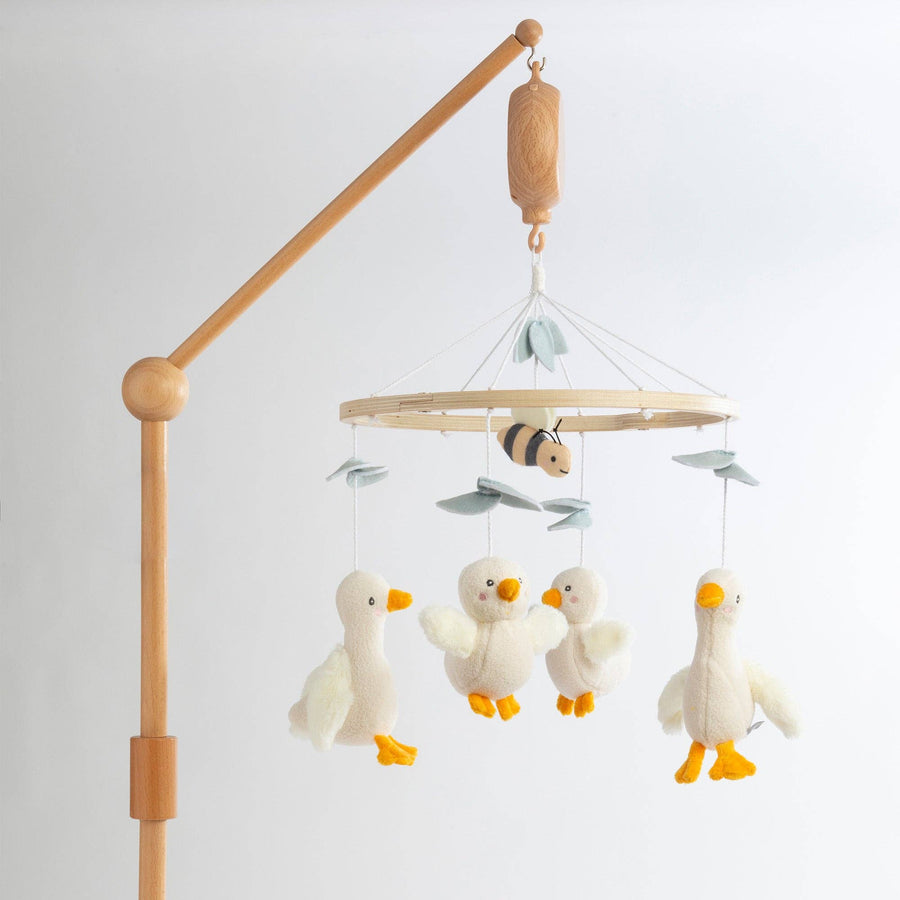Living Textiles | Wooden Musical Nursery Mobile -Goosey Goosey
