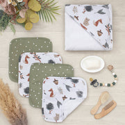 Living Textiles | 5pc 100% Cotton Bath Gift Set | Forest Retreat