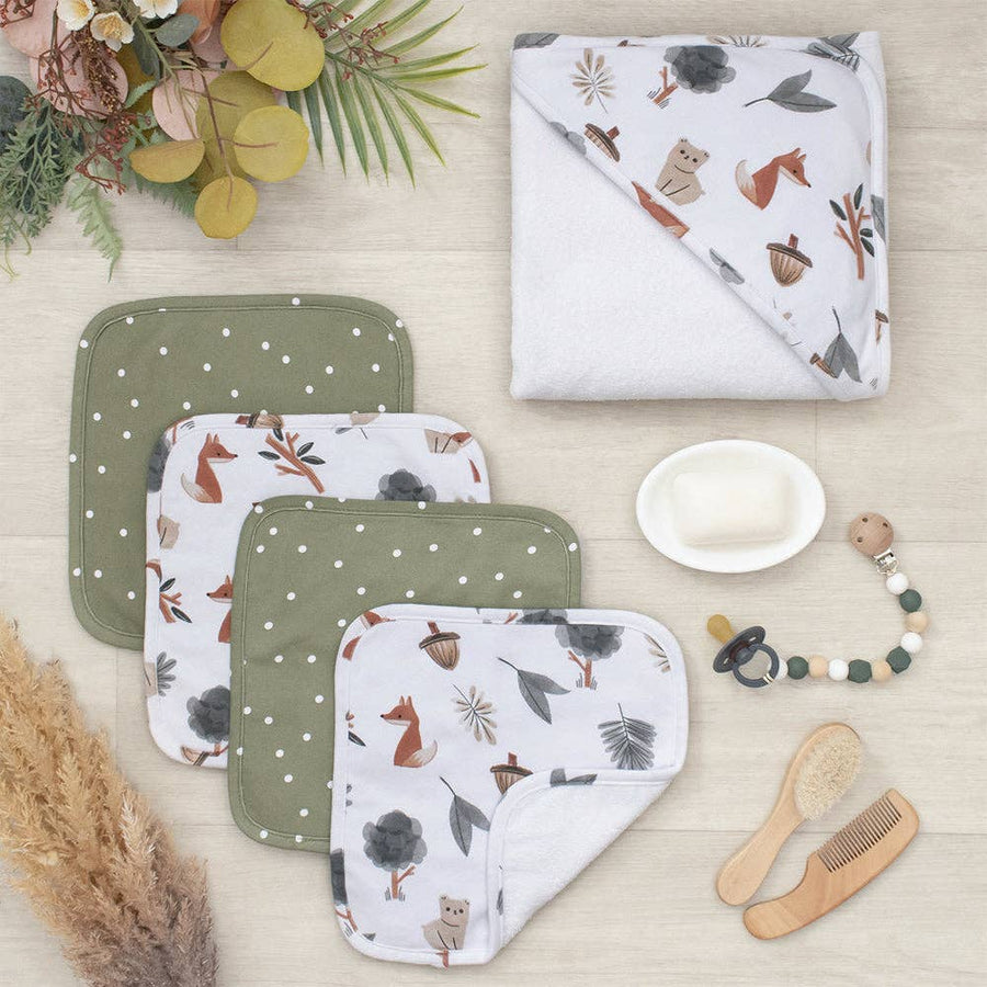 Living Textiles | 5pc 100% Cotton Bath Gift Set | Forest Retreat