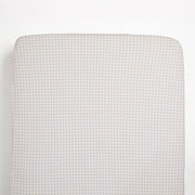 Living Textiles | 100% Premium Cotton Jersey Crib Fitted Sheet - Cream Gingham