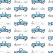 Sugar + Maple Plush Minky Fleece Personalized Blanket | Trucks