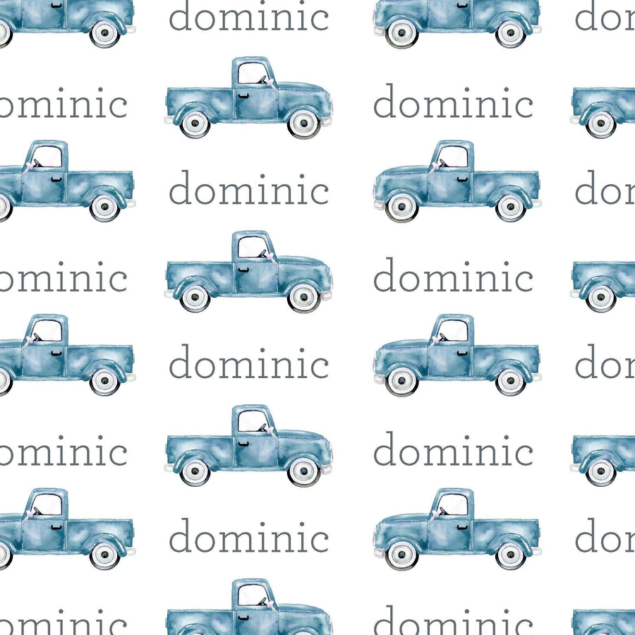 Sugar + Maple Plush Minky Fleece Personalized Blanket | Trucks