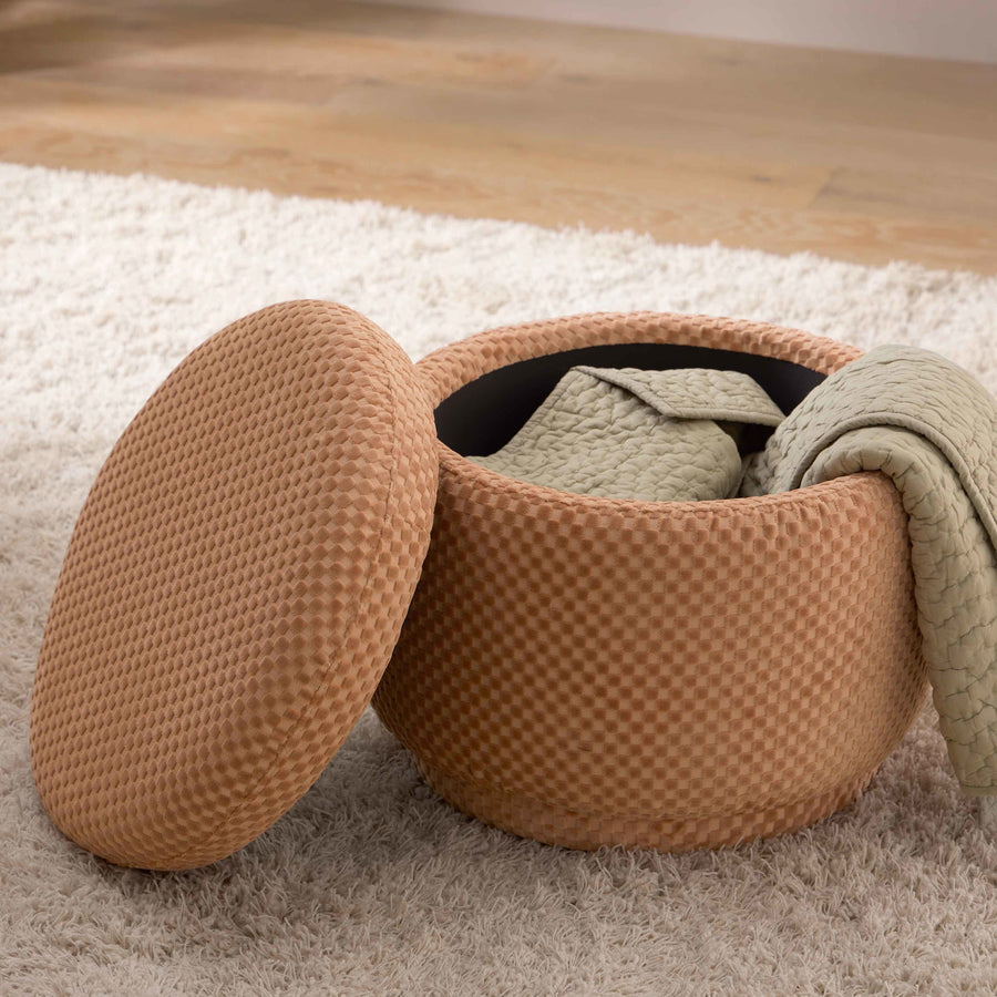 Babyletto Enoki Storage Ottoman in Velvet Checker