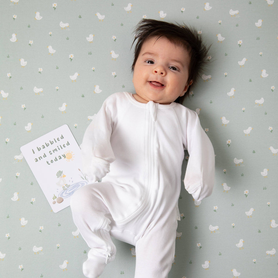 Living Textiles | 100% Premium Cotton Jersey Crib Sheet - Little Geese