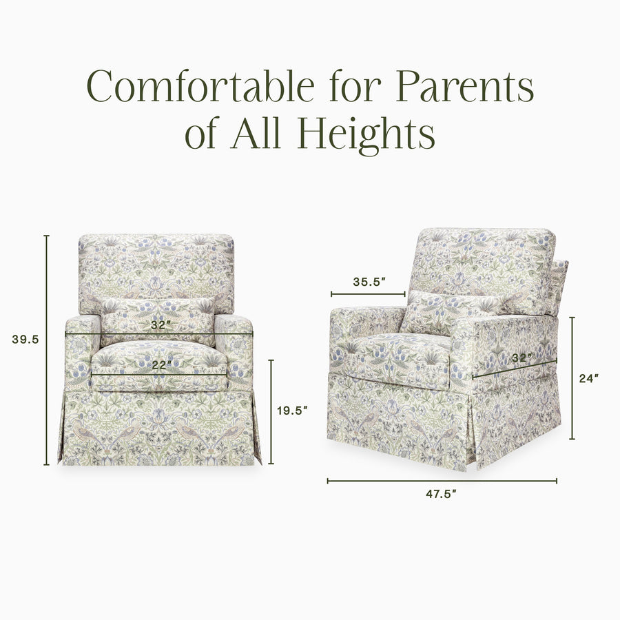 Morris & Co. x Namesake Crawford Pillowback Comfort Swivel Glider