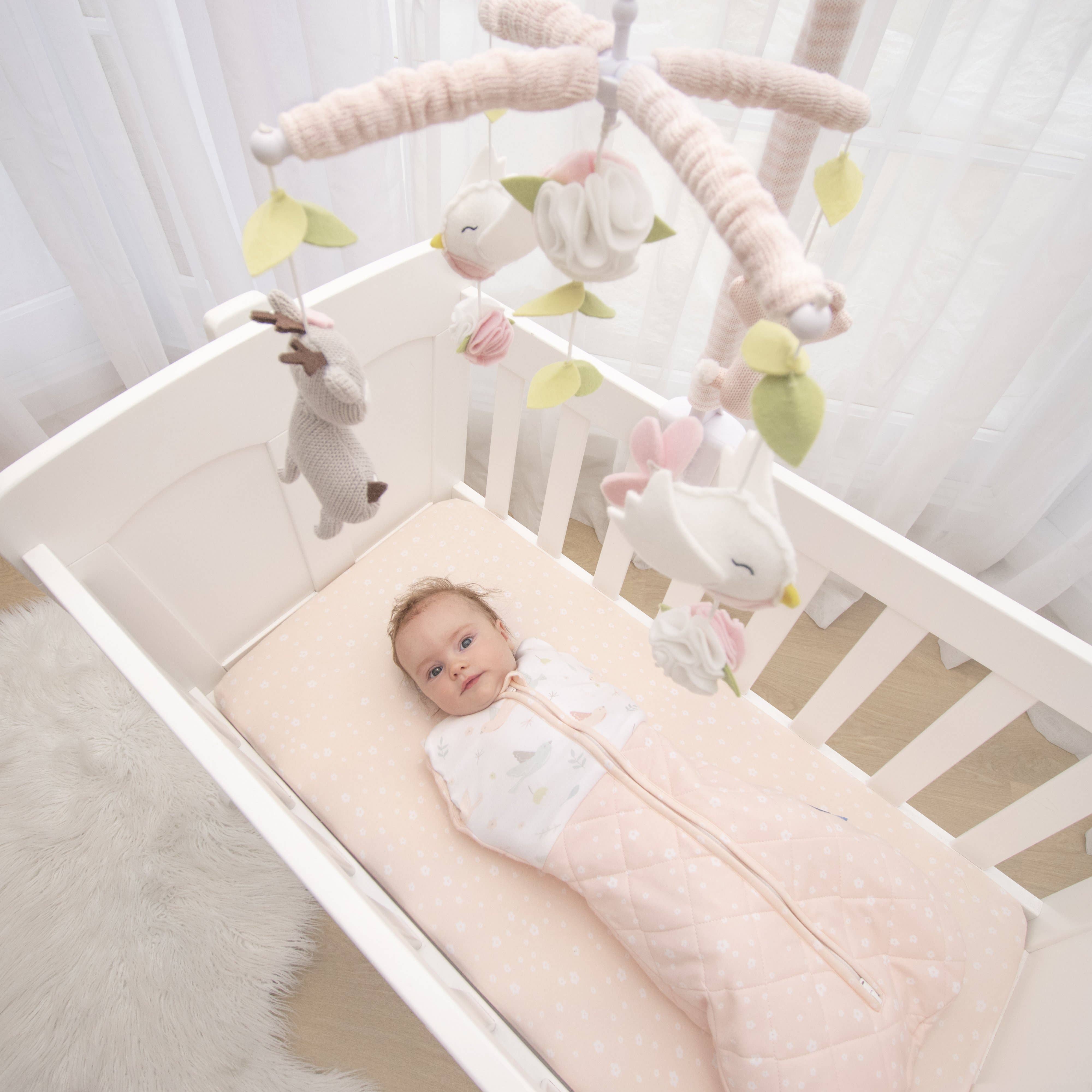 Living Textiles | Knitted Cotton Knitted Nursery Music Mobile - Ava Birds