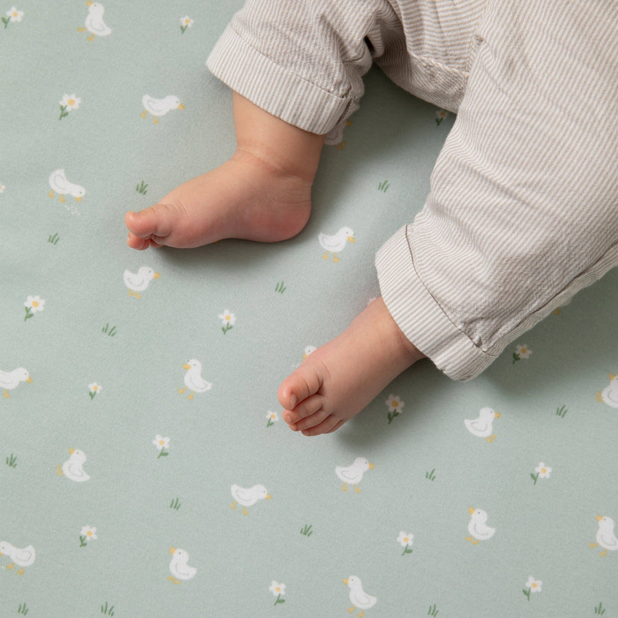 Living Textiles | 100% Premium Cotton Jersey Crib Sheet - Little Geese