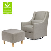 Babyletto Toco Swivel Glider and Ottoman in Eco-Performance Fabric | Water Repellent & Stain Resistant