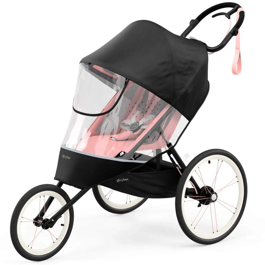 Rain cover for Cybex AVI Stroller in Bleached Pink and Silver Pink, perfect for stroller accessories.