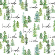 Sugar + Maple Plush Minky Fleece Personalized Blanket | Pine Tree