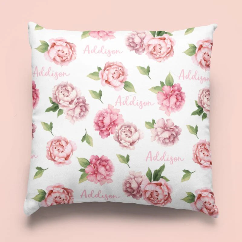 Sugar + Maple | Custom Pillow | Peonies