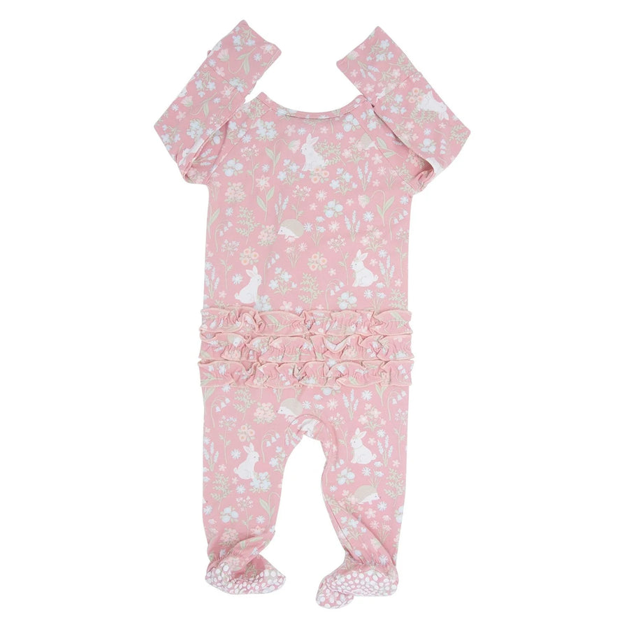 Sweet Bamboo | Woodland Bunny Ruffle Footie