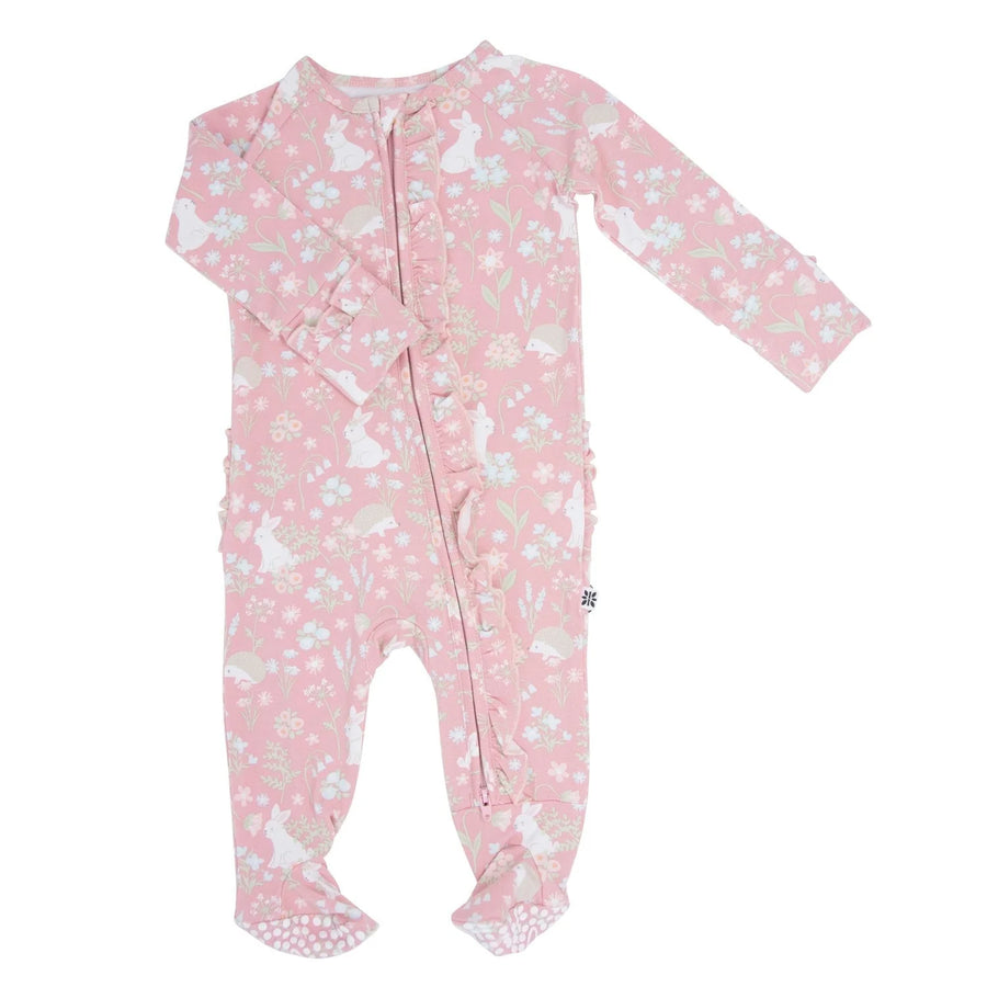 Sweet Bamboo | Woodland Bunny Ruffle Footie