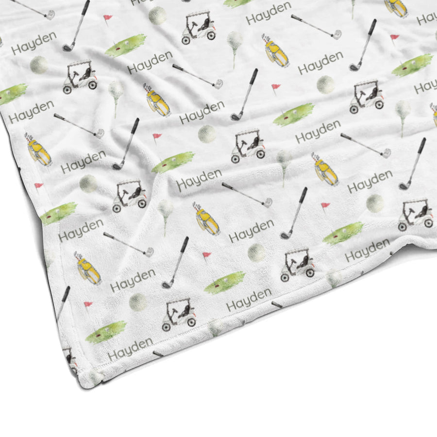 Sugar + Maple Plush Minky Fleece Personalized Blanket | Putter's Paradise