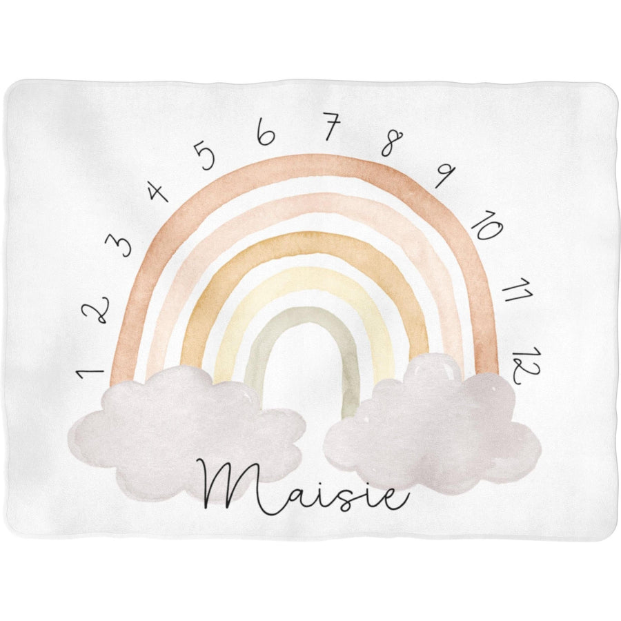 Sugar + Maple Backdrop Blanket | Neutral Rainbow Milestone