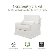 Namesake Crawford Pillowback Chair and a Half Comfort Swivel Glider