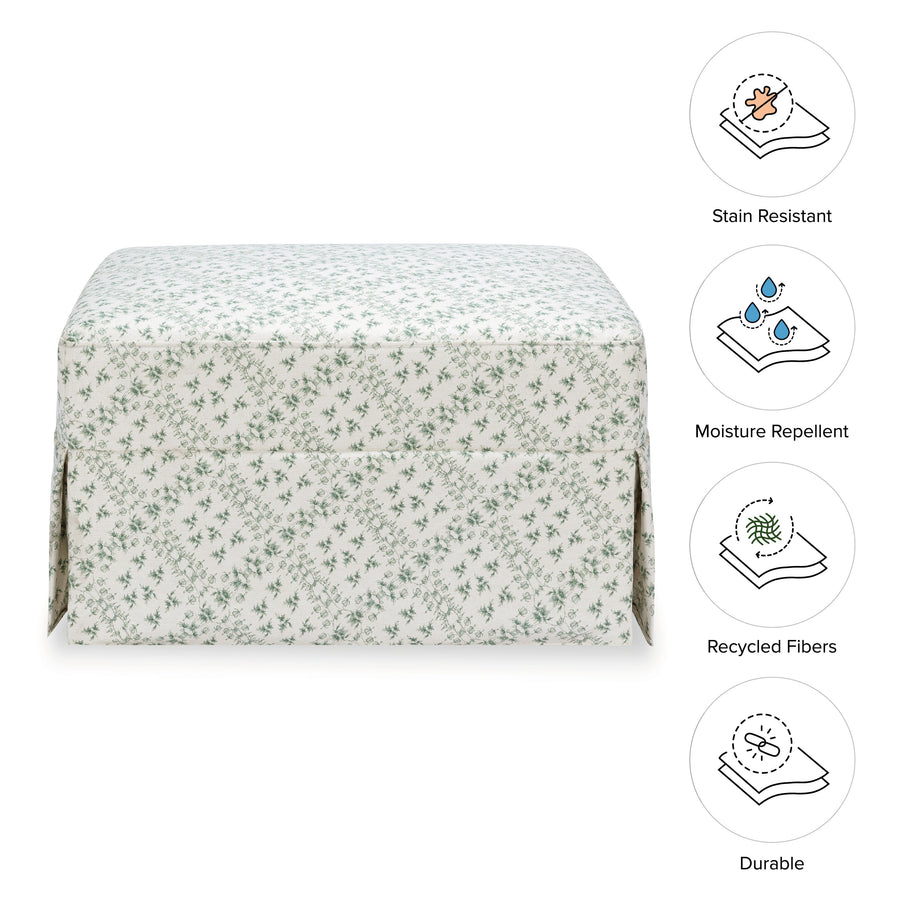 Sarah Flint x Namesake Crawford Gliding Ottoman in Eco-Performance Fabric | Water Repellent & Stain Resistant