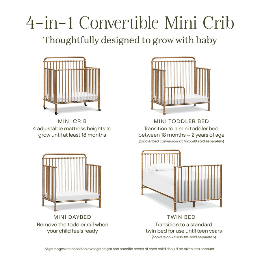 Namesake Winston 4-in-1 Convertible Mini Crib