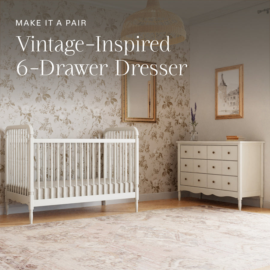 Namesake Liberty 3-in-1 Convertible Spindle Crib with Toddler Bed Conversion Kit