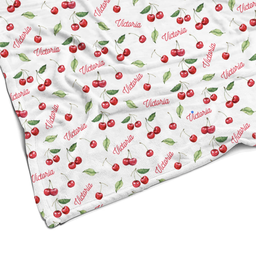 Sugar + Maple Plush Minky Fleece Personalized Blanket | Very Cherry
