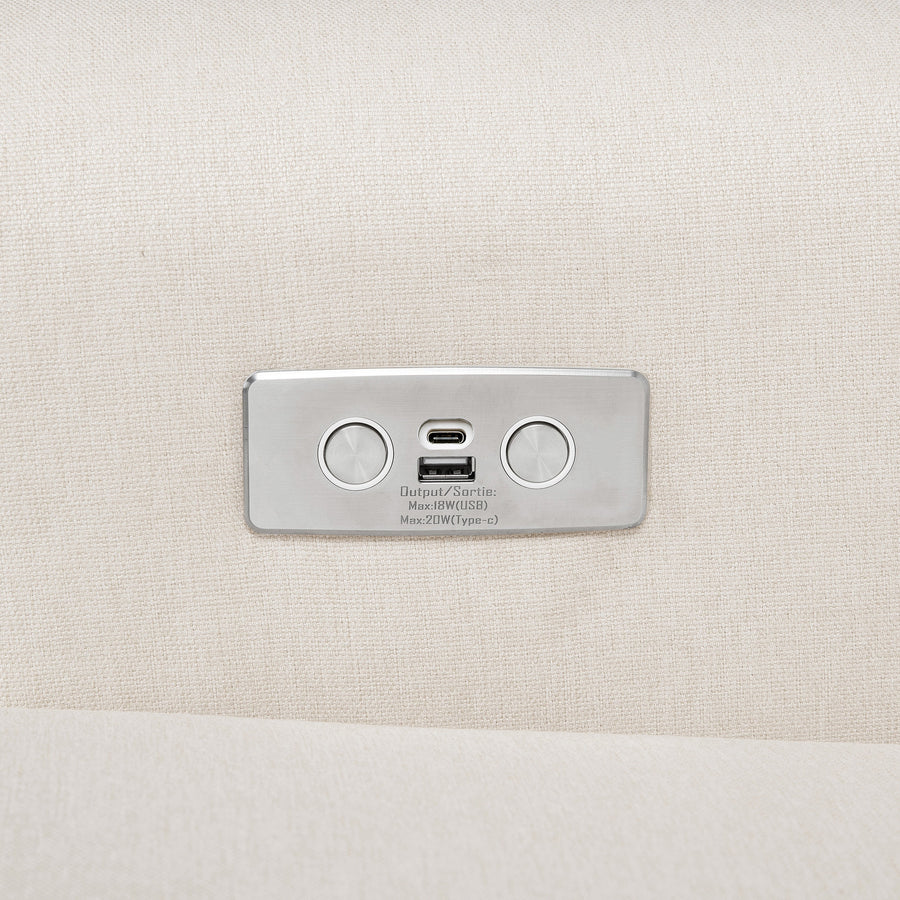 Namesake Harbour Electronic Recliner and Swivel Glider in Eco-Performance Fabric with USB port | Water Repellent & Stain Resistant