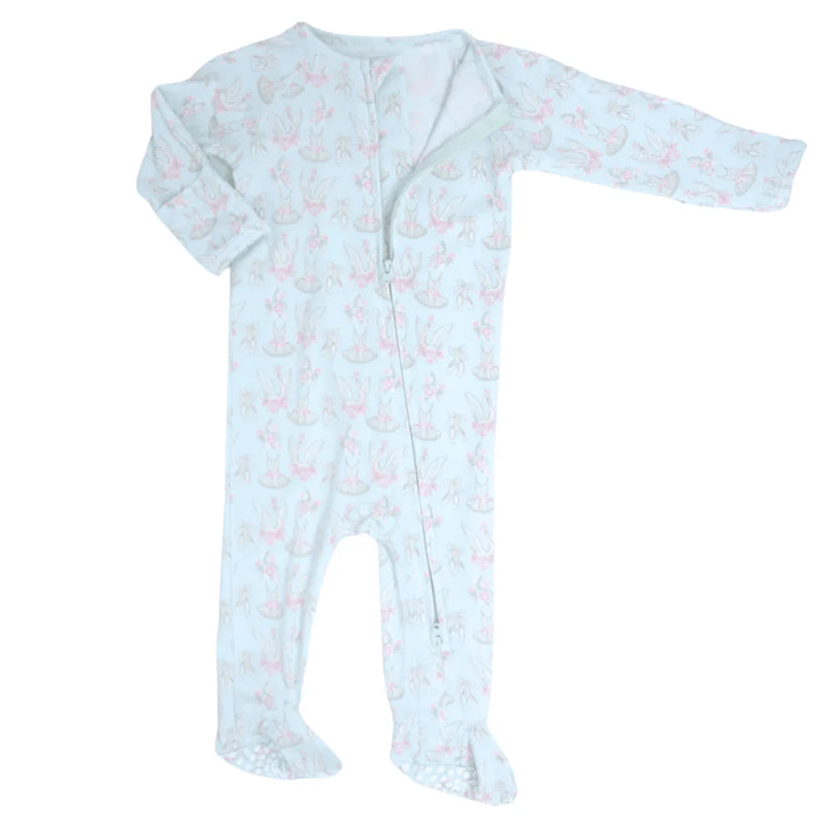 Sweet Bamboo | Dancing Swans Zipper Footie