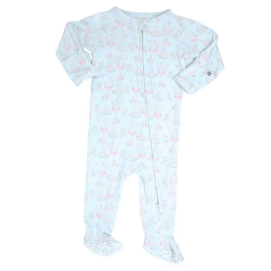 Sweet Bamboo | Dancing Swans Zipper Footie