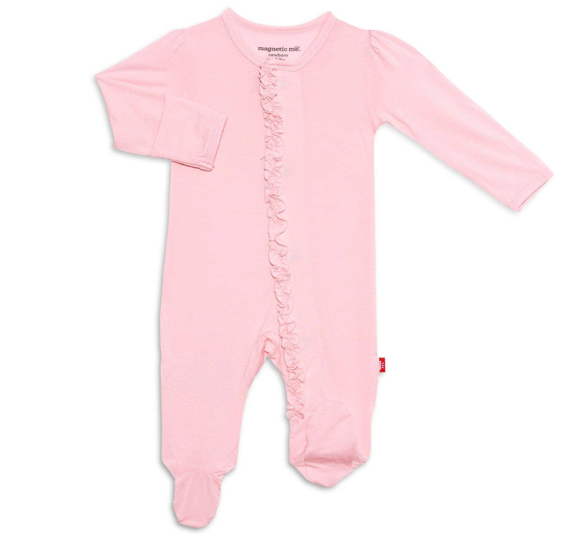 Magnetic Me | Pink Dogwood Modal Ruffle Footie